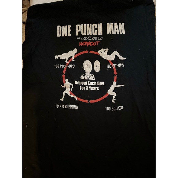 Other - One Punch Man‎ Workout T Shirt Saitama Anime Manga Graphic Tee Black